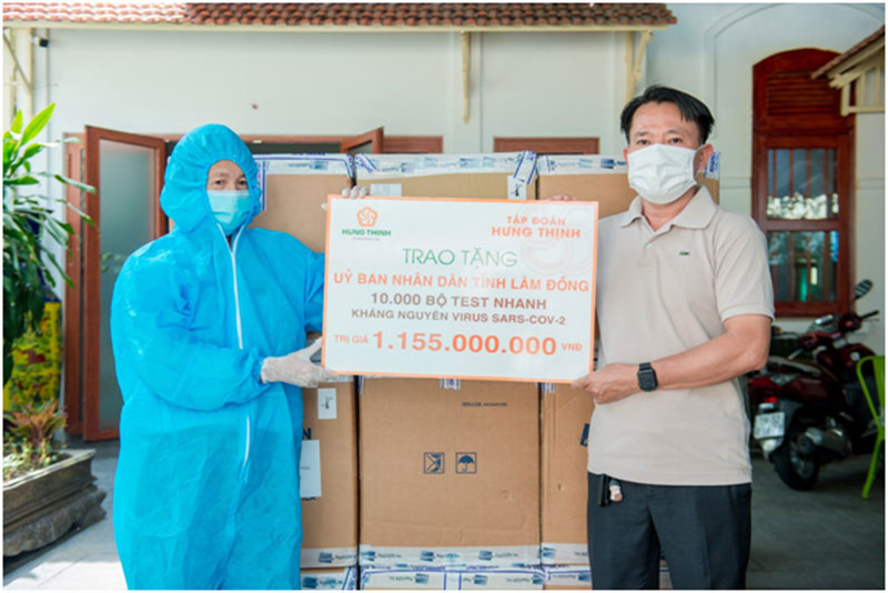 Tập đoàn Hưng Thịnh tiếp tục chung sức cùng các địa phương phòng, chống dịch Covid - 19